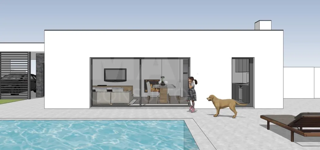 Terreno com Projeto para Moradia T3, Piscina, Garagem e Jardim em Olho Marinho, Óbidos