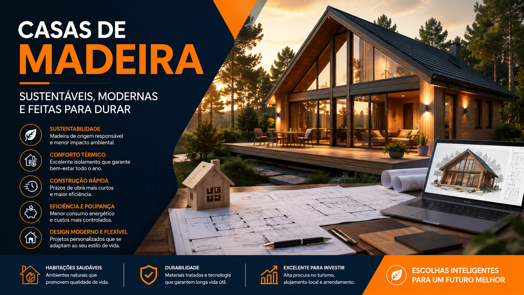 Casas de madeira, uma solução sustentável