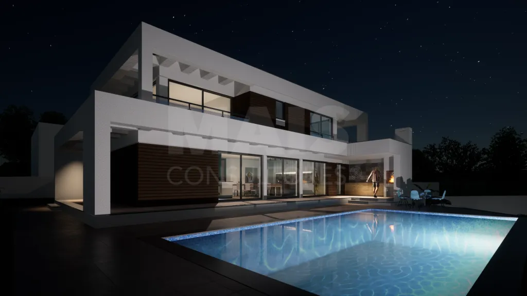 Moradia contemporânea em construção com piscina | 3 quartos | garagem | lote de 838 m² | próxima da Lourinhã