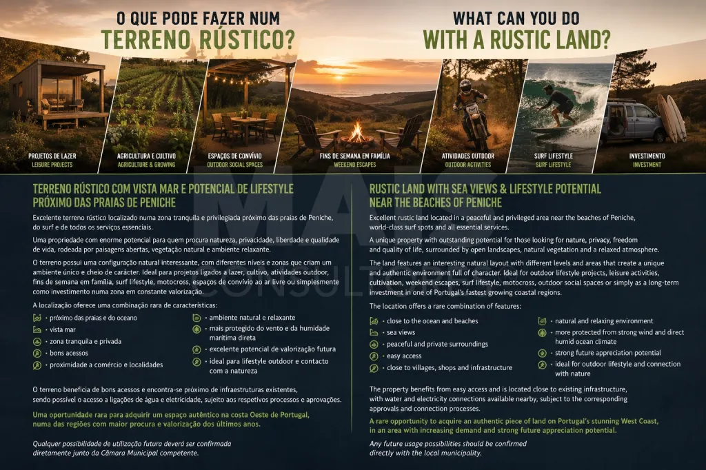 Terreno Rústico Exclusivo com Vista Mar | Natureza e Lifestyle Próximo das Praias de Peniche