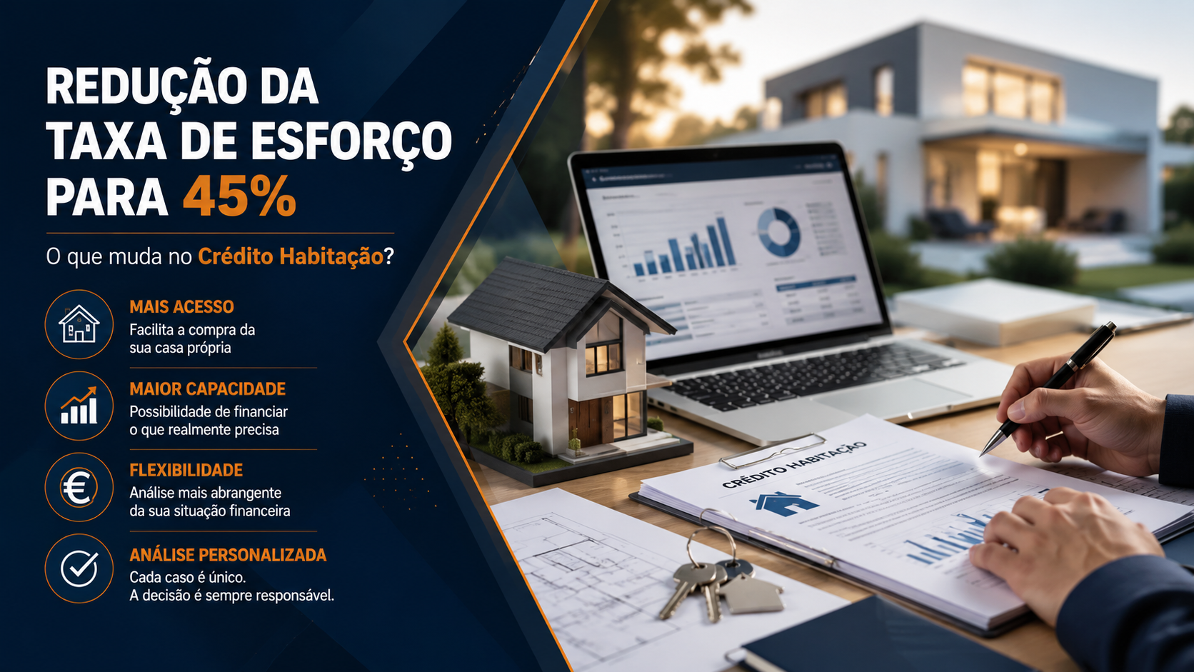 Redução da Taxa de Esforço para 45%: O Que Muda no Crédito Habitação?    Nos últimos meses, foram anunciadas alterações nas orientações aplicáveis ao crédito habita