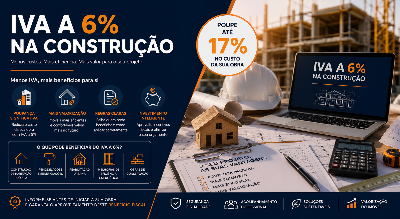 IVA a 6% na Construção: Como Reduzir os Custos da Sua Obra em 2026