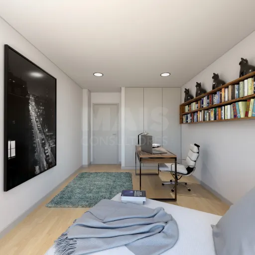 Apartamento T3+1 com varanda, terraço e garagem box no Montijo.