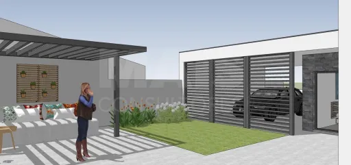 Terreno com Projeto para Moradia T3, Piscina, Garagem e Jardim em Olho Marinho, Óbidos