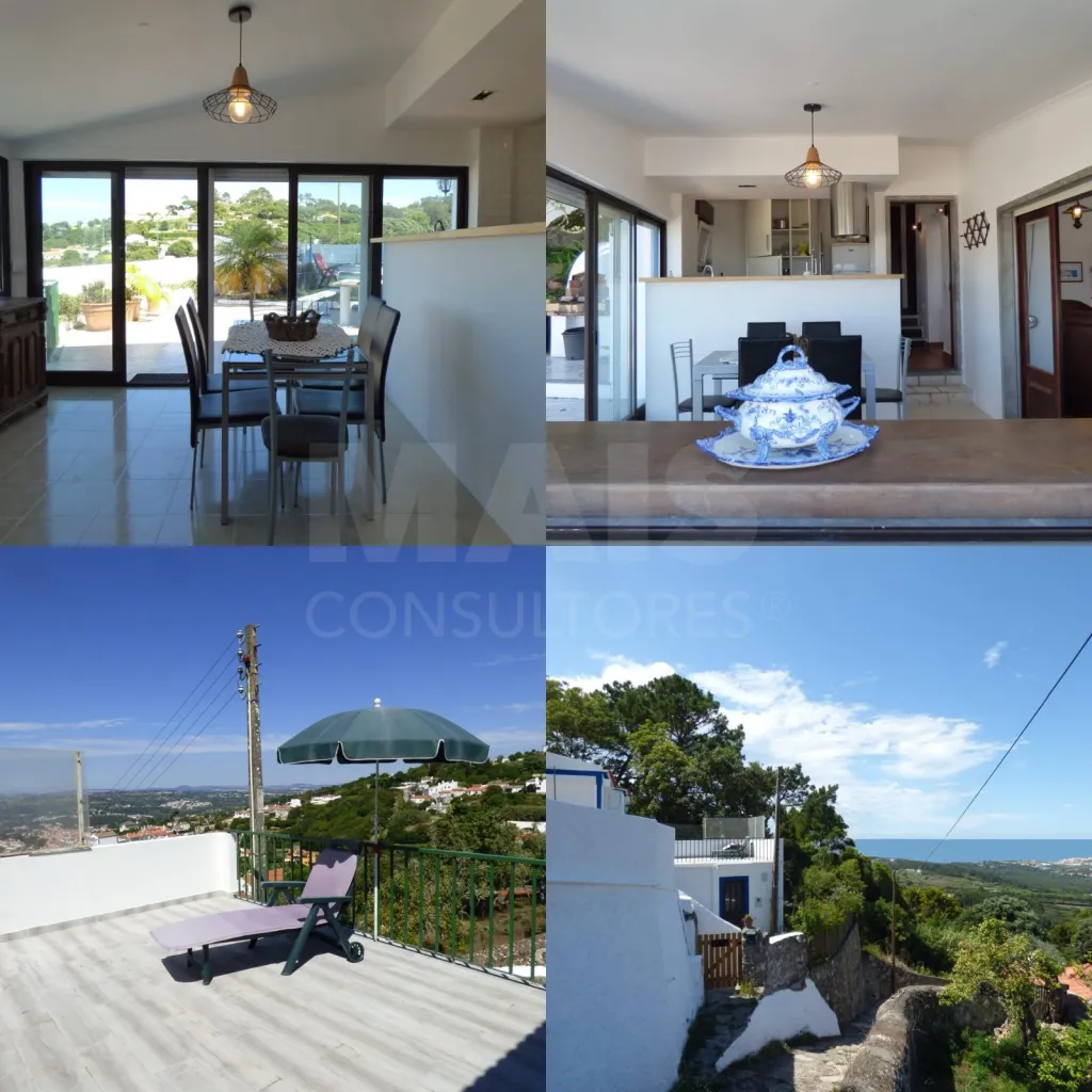 Moradia (remodelada) c/ espaços exteriores e vista soberba de mar. Tem piscina!