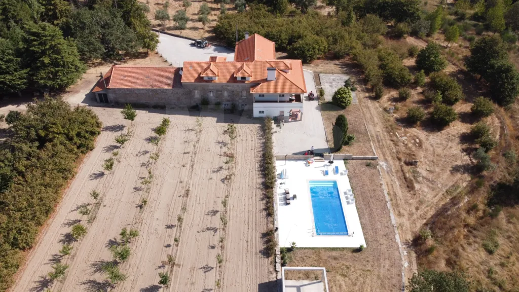 Quinta com 25–27 ha, vinha em produção, olival e piscina – Serra da Estrela, Gouveia
