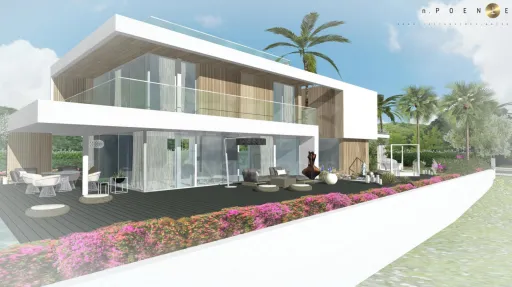 Lote de terreno urbano com 912m2 com projeto para construção de moradia unifamiliar T4 de 390m2 com piscina e vista mar.