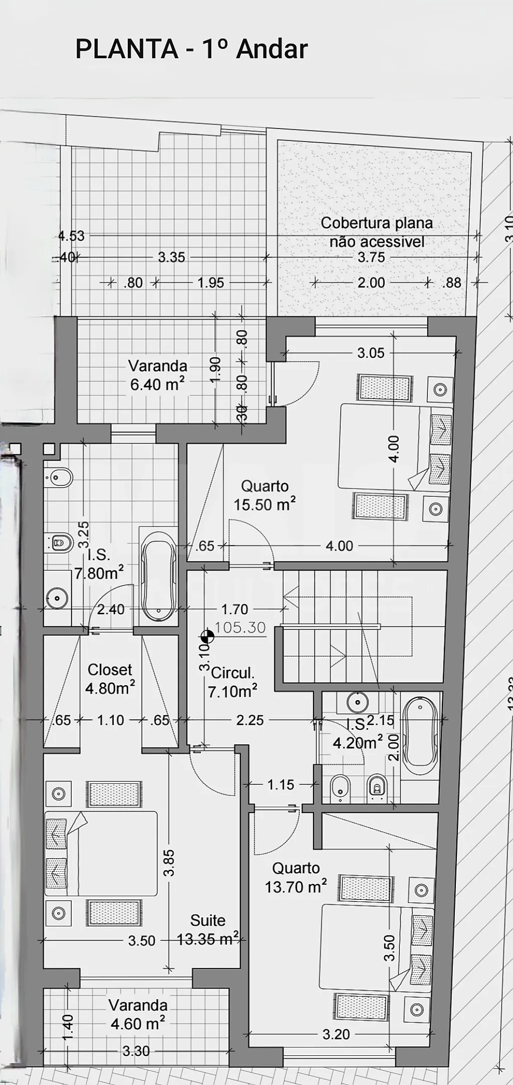 Moradia T3+1 Garagem, Logradouro e Vista Mar