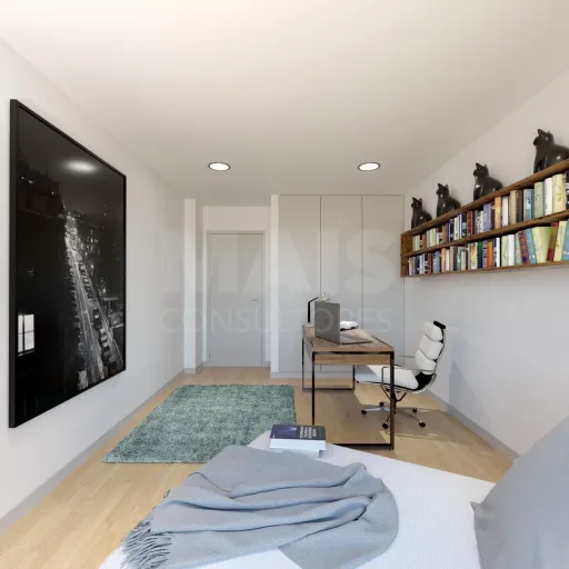 3 bedroom apartment with garage box and balcony.