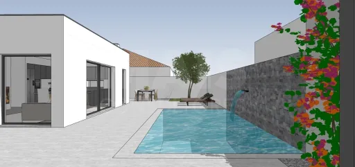 Terreno com Projeto para Moradia T3, Piscina, Garagem e Jardim em Olho Marinho, Óbidos