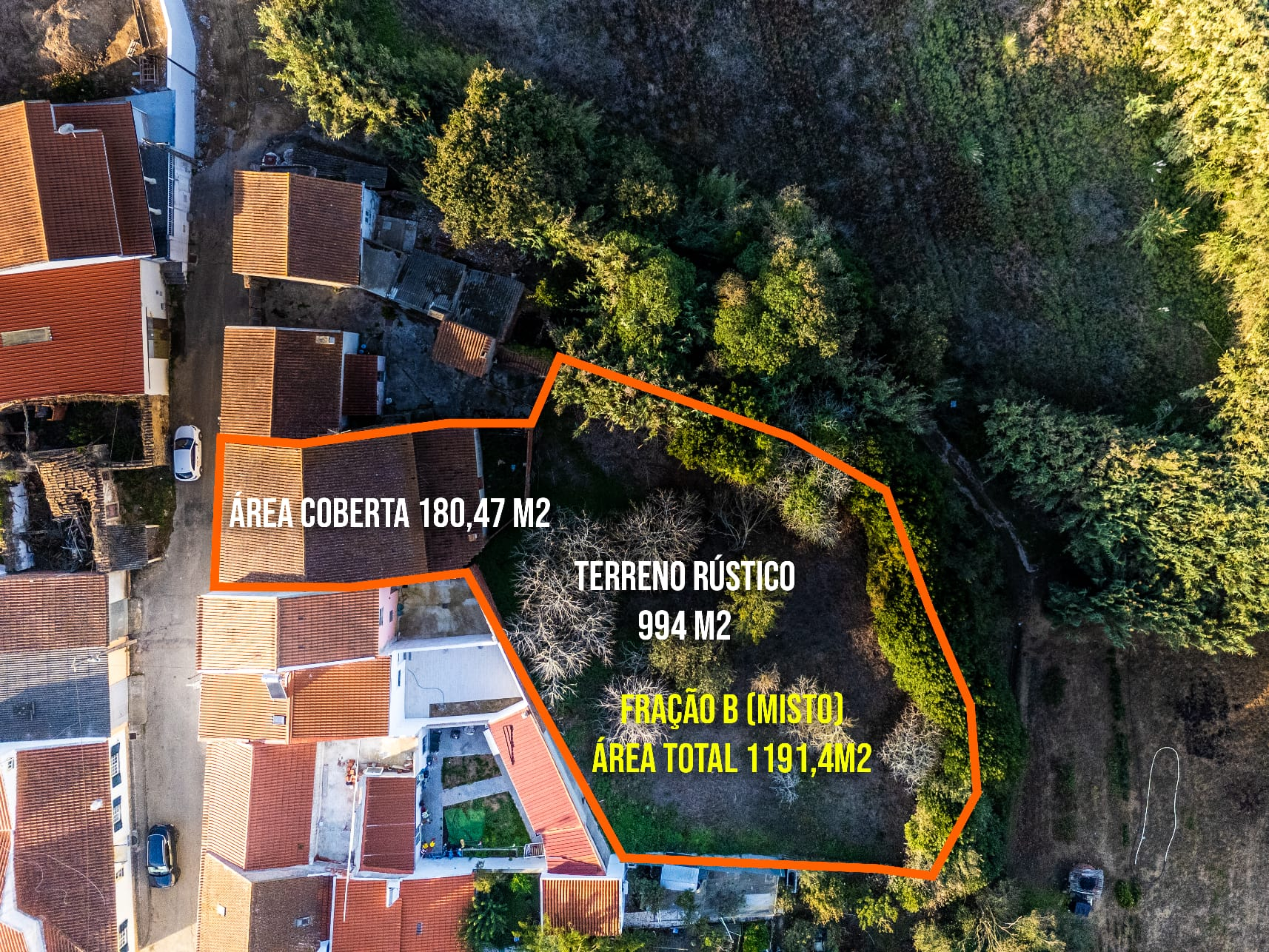 Afetação Moradia T1 com Garagem, Logradouro e Terreno