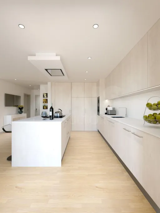 3 bedroom apartment with garage box and balcony.