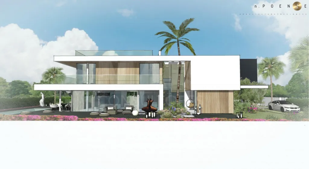 Lote de terreno urbano com 912m2 com projeto para construção de moradia unifamiliar T4 de 390m2 com piscina e vista mar.