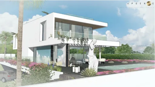 Lote de terreno urbano com 912m2 com projeto para construção de moradia unifamiliar T4 de 390m2 com piscina e vista mar.