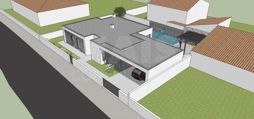 Terreno com Projeto para Moradia T3, Piscina, Garagem e Jardim em Olho Marinho, Óbidos