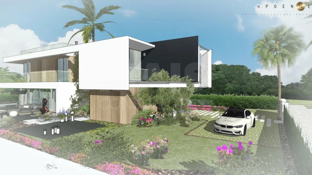 Lote de terreno urbano com 912m2 com projeto para construção de moradia unifamiliar T4 de 390m2 com piscina e vista mar.