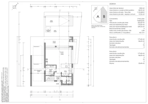 1.250m2 plot with project for 2 houses