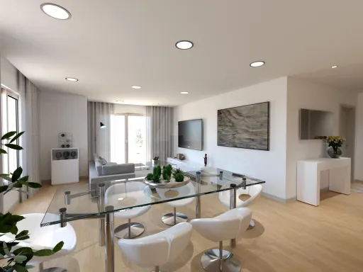 3 bedroom apartment with garage box and balcony.