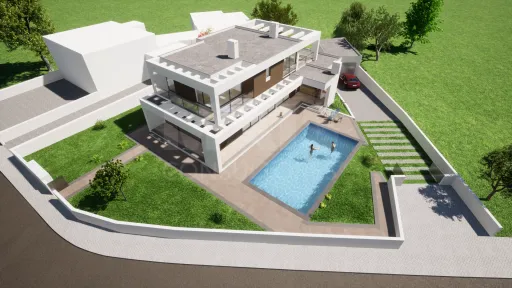 Moradia contemporânea em construção com piscina | 3 quartos | garagem | lote de 838 m² | próxima da Lourinhã