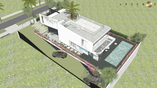 Lote de terreno urbano com 912m2 com projeto para construção de moradia unifamiliar T4 de 390m2 com piscina e vista mar.