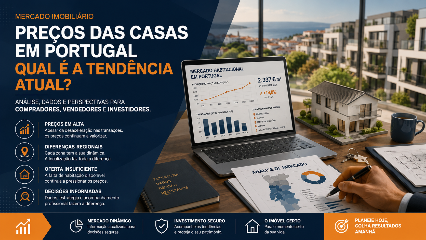 Preços das casas em Portugal: qual é a tendência do mercado imobiliário em 2026?