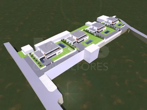 Land with approved project for the construction of 4 four-bedroom houses, with swimming pool and garage in Valado de Santa Quitéria