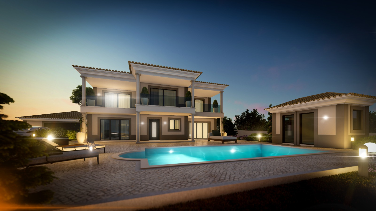 Moradia T4 nova com piscina em terreno de 2200m2