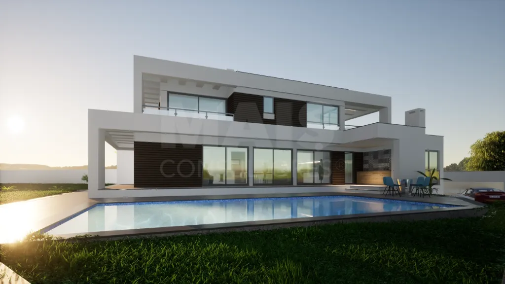 Moradia contemporânea em construção com piscina | 3 quartos | garagem | lote de 838 m² | próxima da Lourinhã