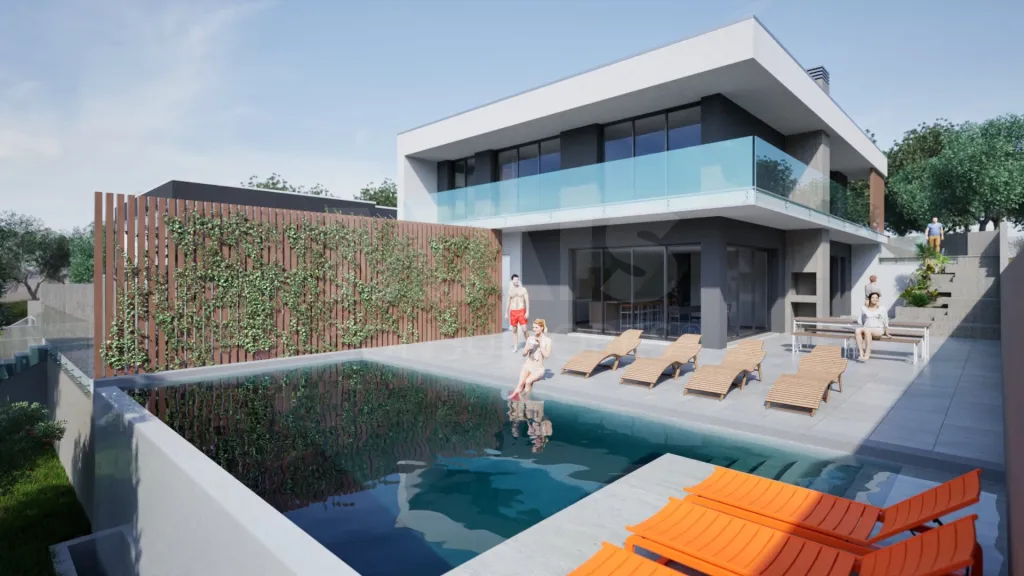 Moradia NOVA T3+1 com piscina e jardim