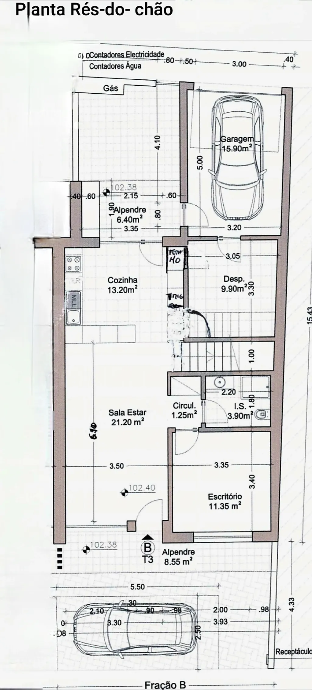Moradia T3+1 Garagem, Logradouro e Vista Mar