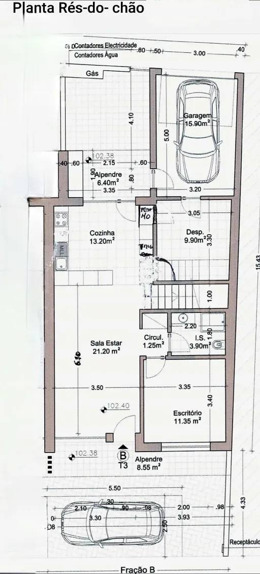 Moradia T3+1 Garagem, Logradouro e Vista Mar