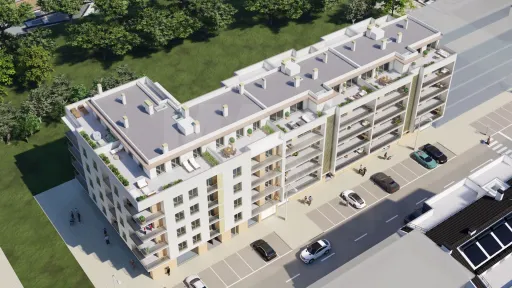 Apartamento T3+1 com varanda, terraço e garagem box no Montijo.