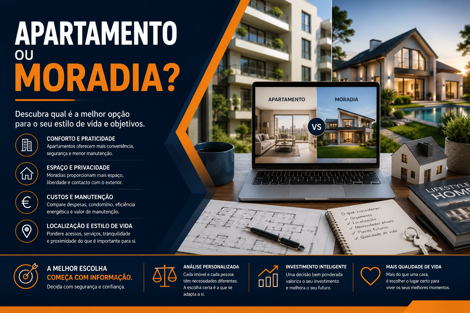 Apartamento ou moradia: qual é a melhor opção para si?