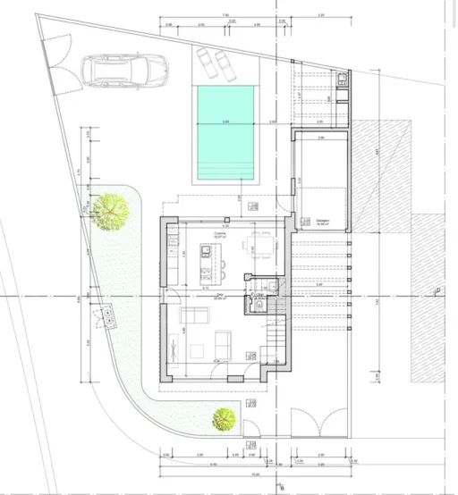 Excelente lote com projeto aprovado para moradia T3 com garagem e piscina