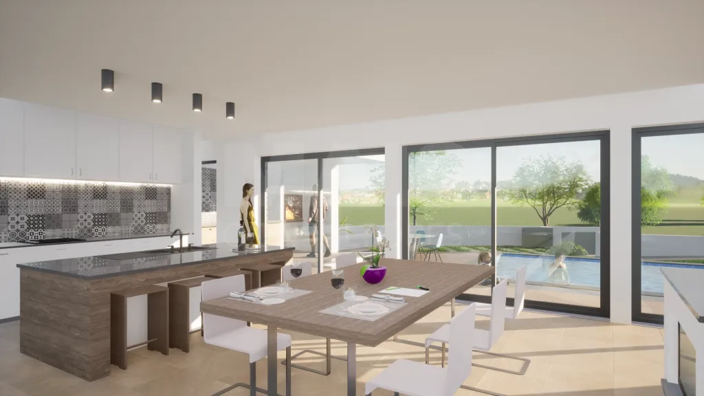Moradia contemporânea em construção com piscina | 3 quartos | garagem | lote de 838 m² | próxima da Lourinhã