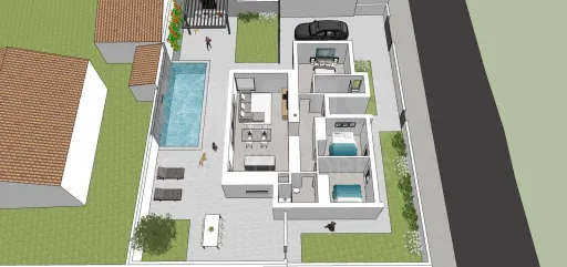 Terreno com Projeto para Moradia T3, Piscina, Garagem e Jardim em Olho Marinho, Óbidos