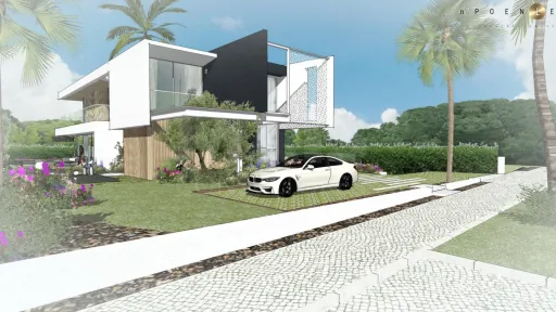 Lote de terreno urbano com 912m2 com projeto para construção de moradia unifamiliar T4 de 390m2 com piscina e vista mar.