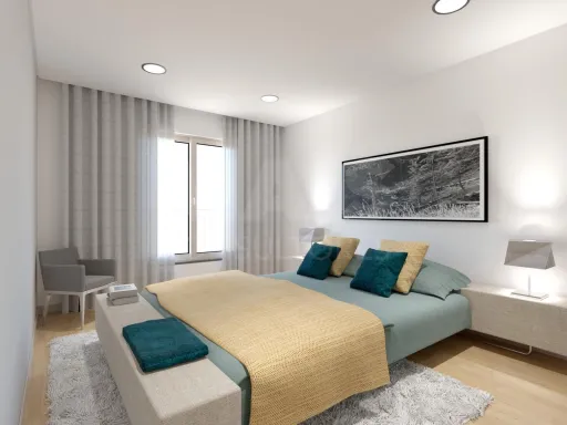 3 bedroom apartment with garage box and balcony.
