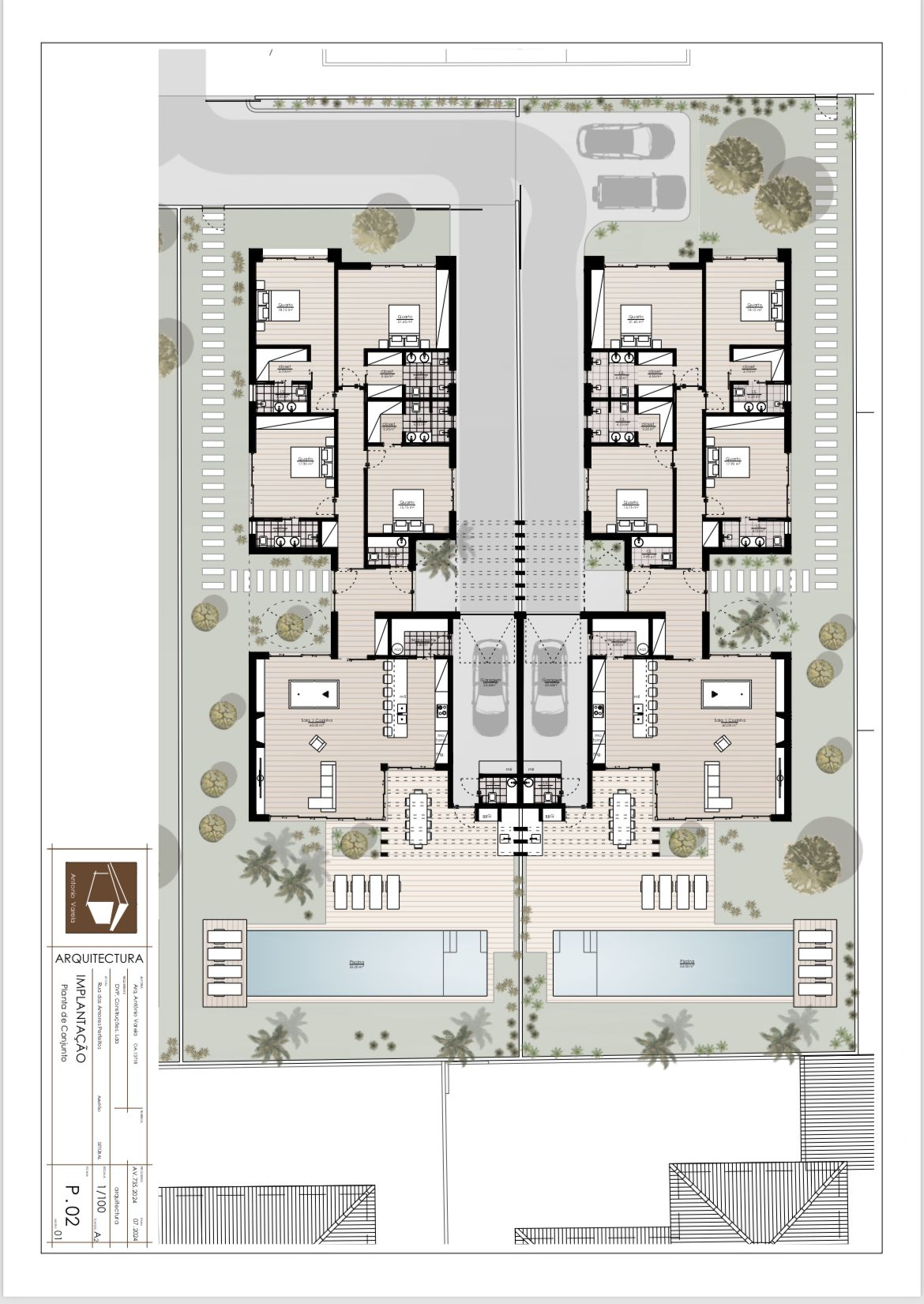 Moradias térreas T4 C\ 4 Suites e Piscina